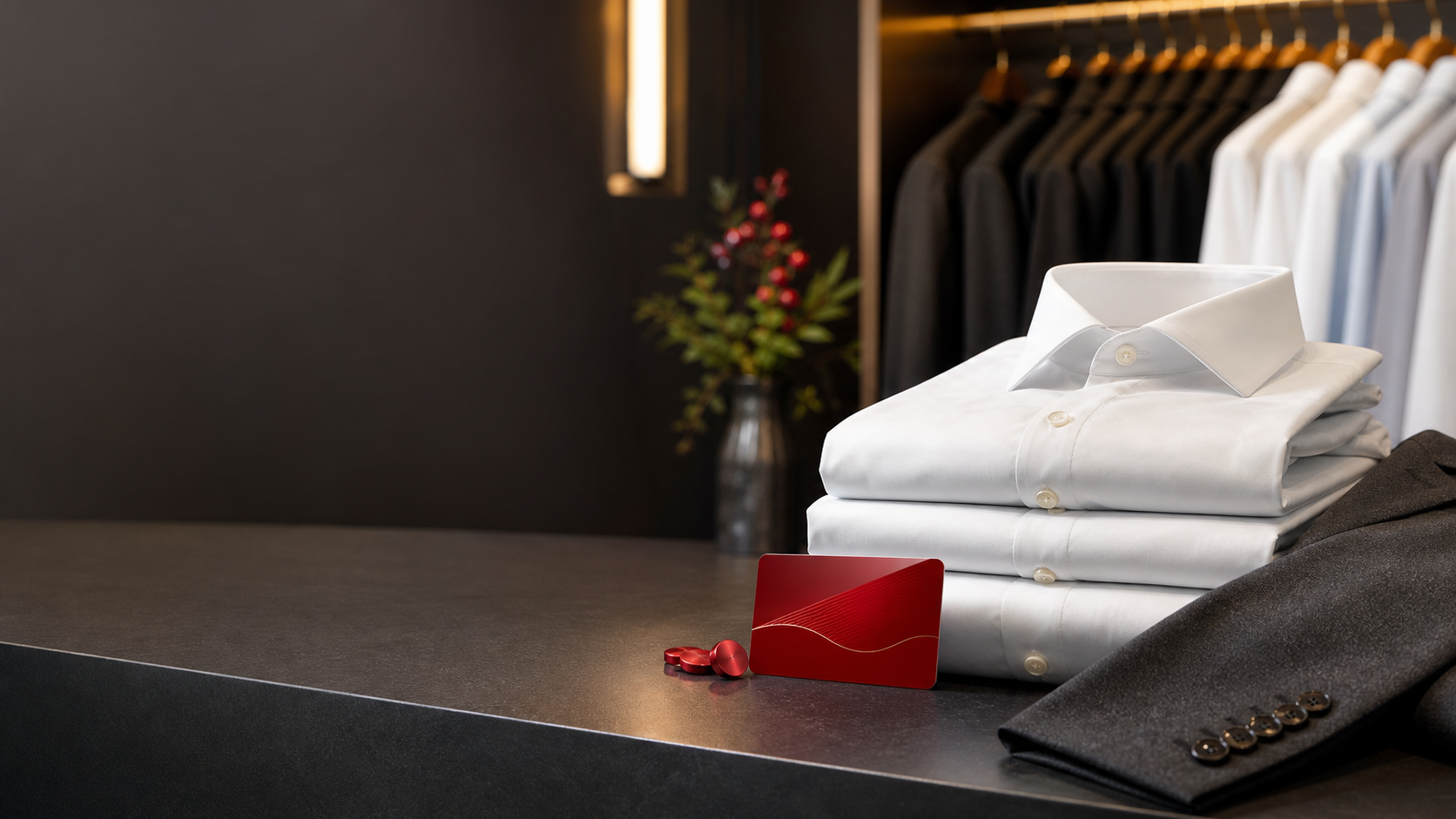 Freshly pressed white shirts and tailored garments